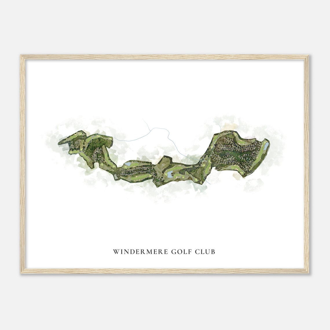 Windermere Golf Club Golf Course Aerial Watercolor Map Poster