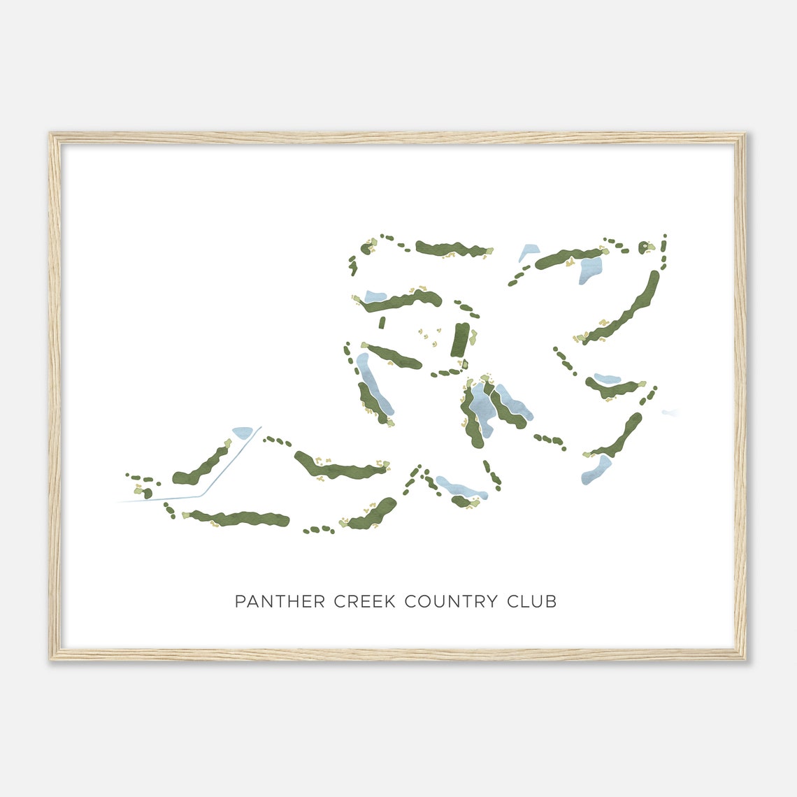 Panther Creek Country Club Elegant Golf Course Map Art Poster - Image 2