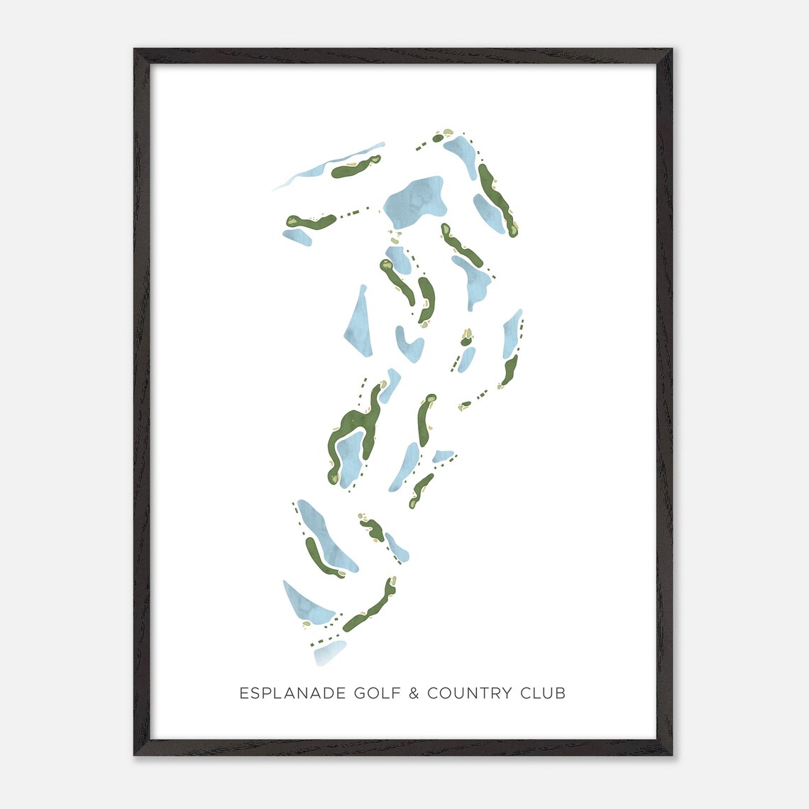 Esplanade Golf & Country Club Naples Florida Modern Watercolor Golf Map Poster - Image 3