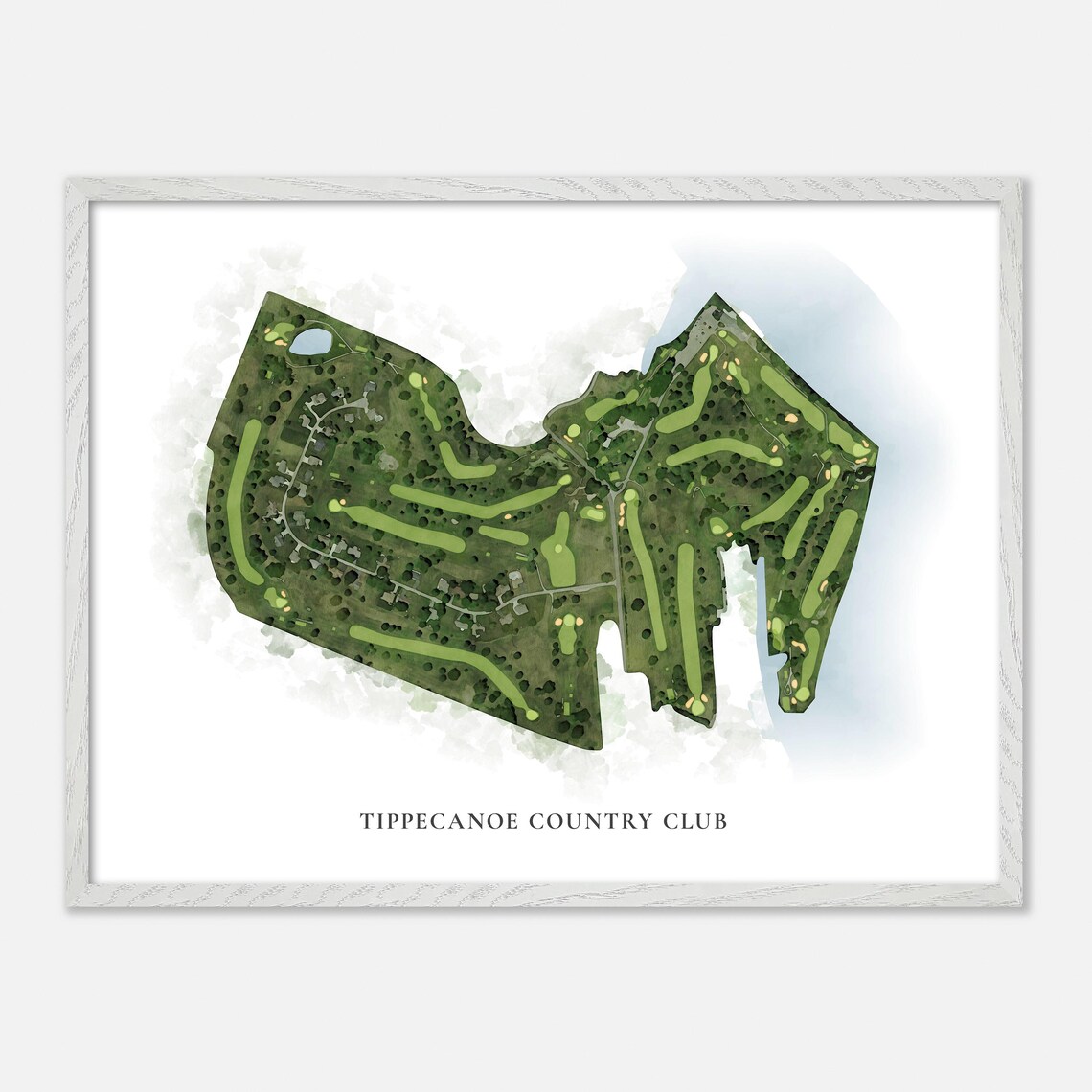 Tippecanoe Country Club Indiana Classic Watercolor Map Art Poster - Image 3