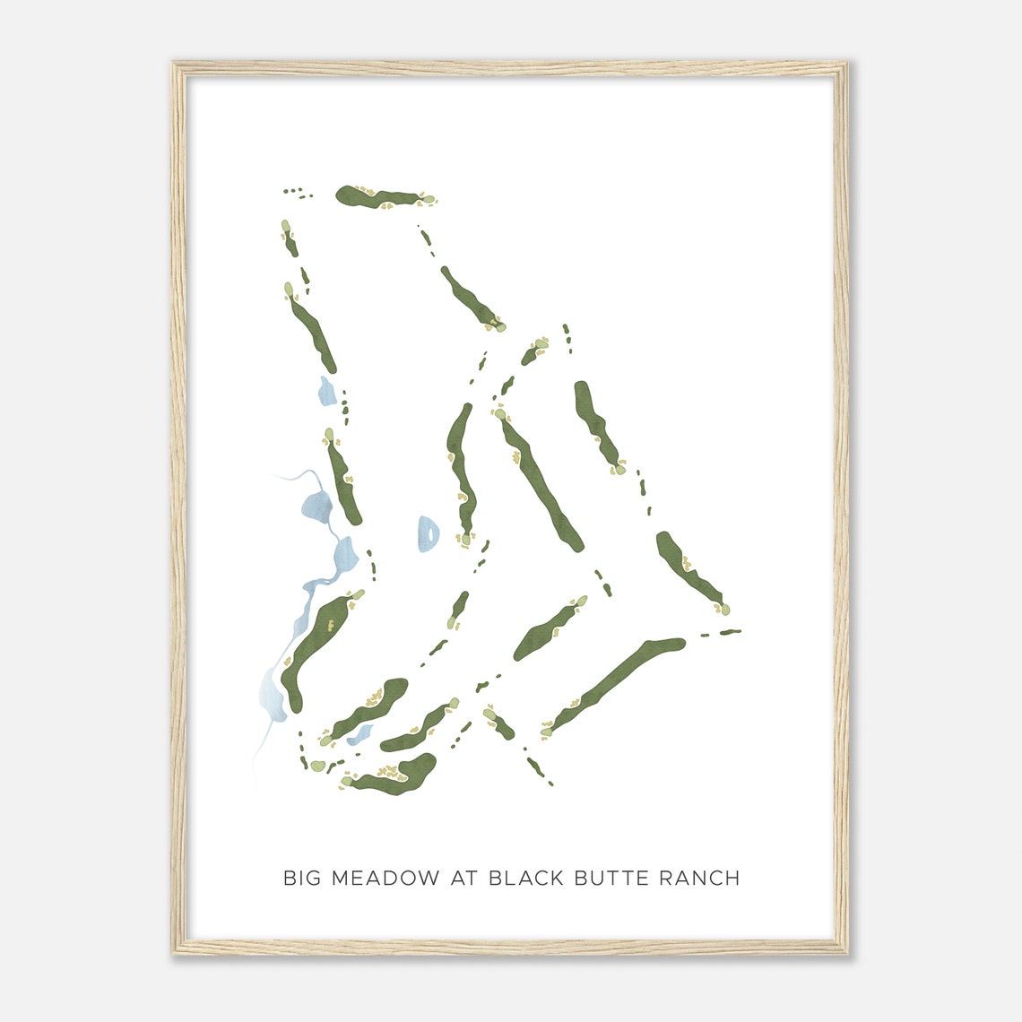 Big Meadow at Black Butte Ranch Minimalist Watercolor Map Gift Poster