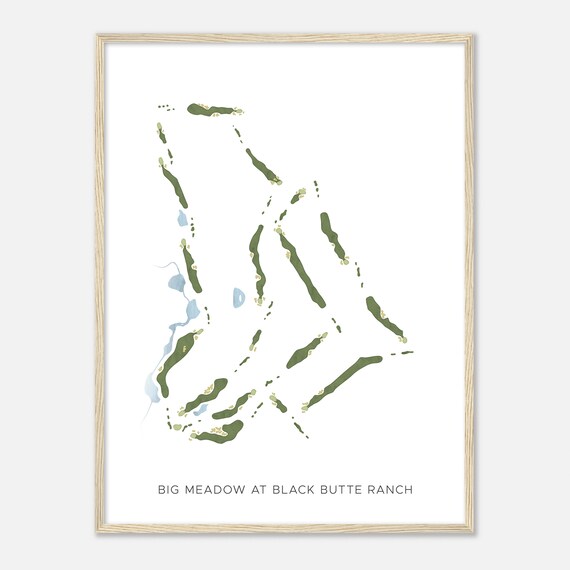 Big Meadow At Black Butte Ranch Oregon Modern Watercolor Map Golfer Gift Golf Wall Art Golf Poster Print Course Layout