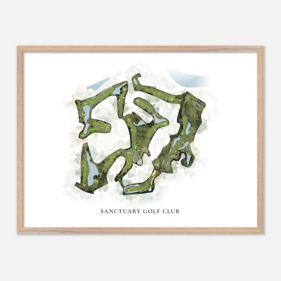 Sanctuary Golf Club In Waverly Georgia Classic Watercolor Map Golfer Gift Golf Wall Art Golf Poster Print Course Layout