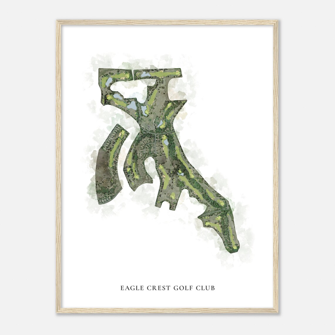 Eagle Crest Golf Club California Classic Watercolor Map Golfer Gift Golf Wall Art Golf Poster Print Course Layout - Image 2