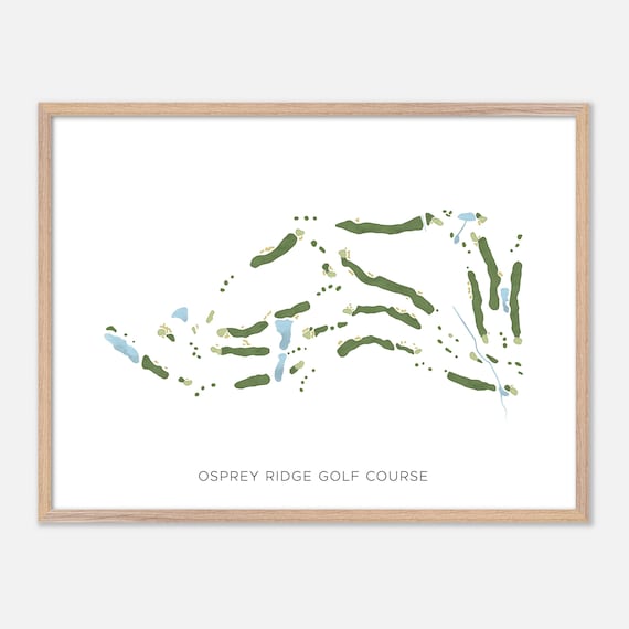 Osprey Ridge Golf Course Modern Minimalist Watercolor Map Poster