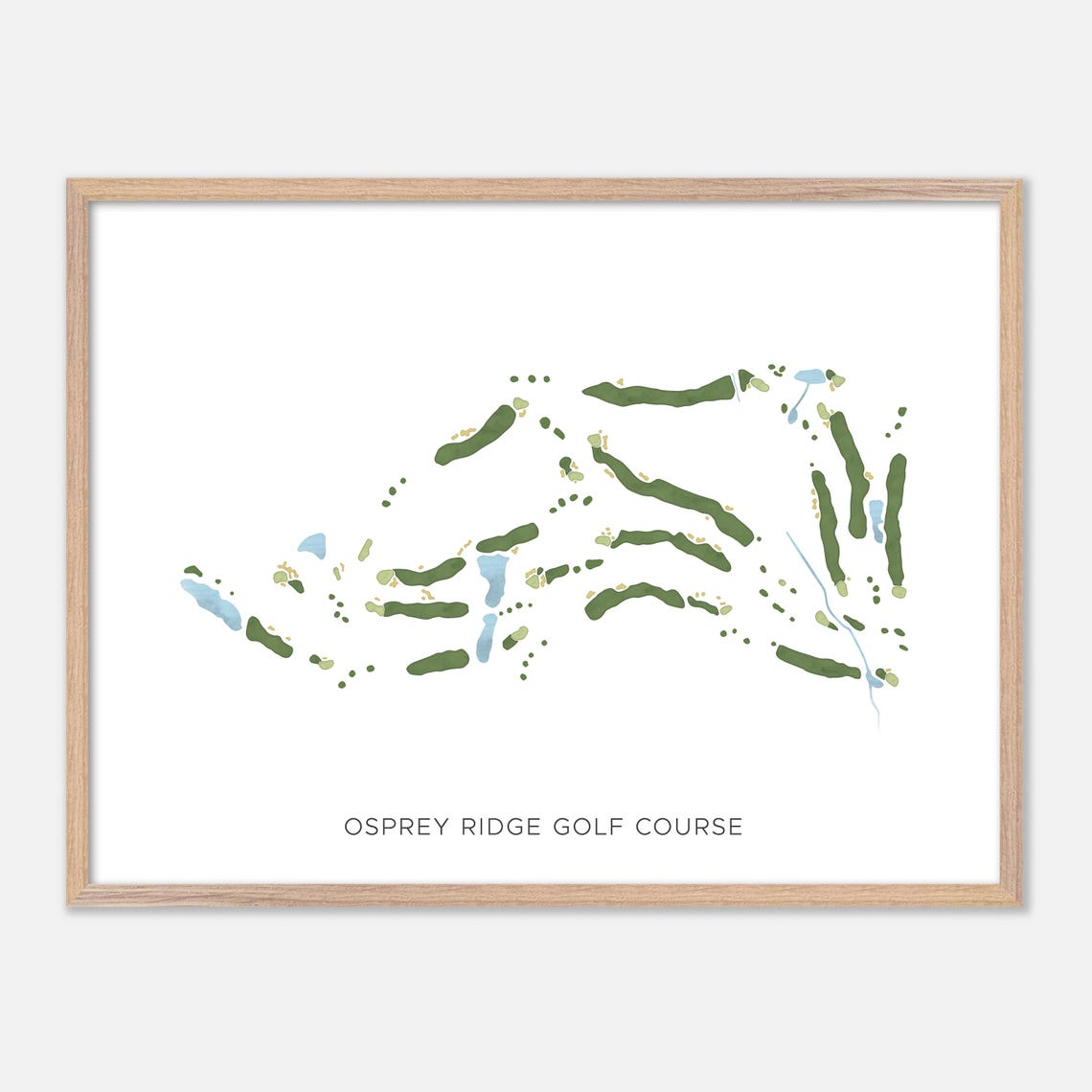 Osprey Ridge Golf Course Modern Minimalist Watercolor Map Poster