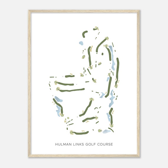 Hulman Links Golf Course Indiana Modern Watercolor Map Golfer Gift Golf Wall Art Golf Poster Print Course Layout