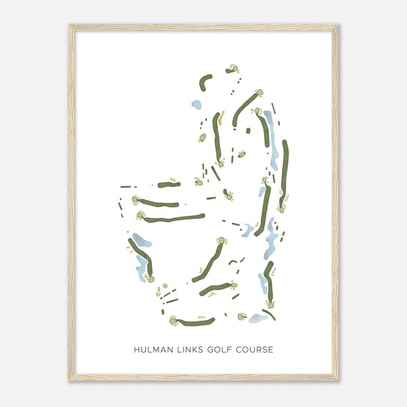 Hulman Links Golf Course Modern Minimalist Golf Course Map Poster