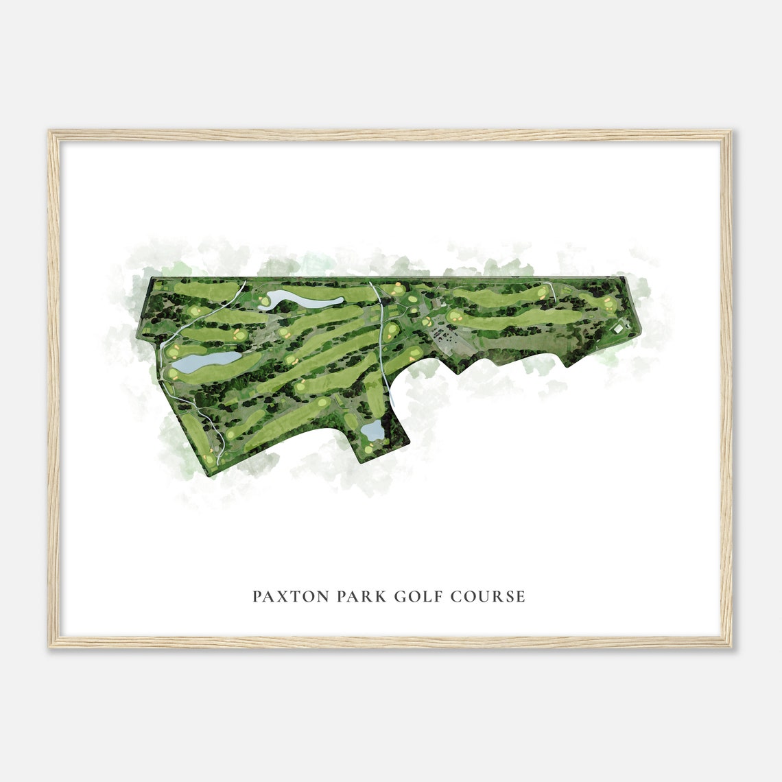 Paxton Park Golf Course Classic Watercolor Golf Course Map Art Poster - Image 2