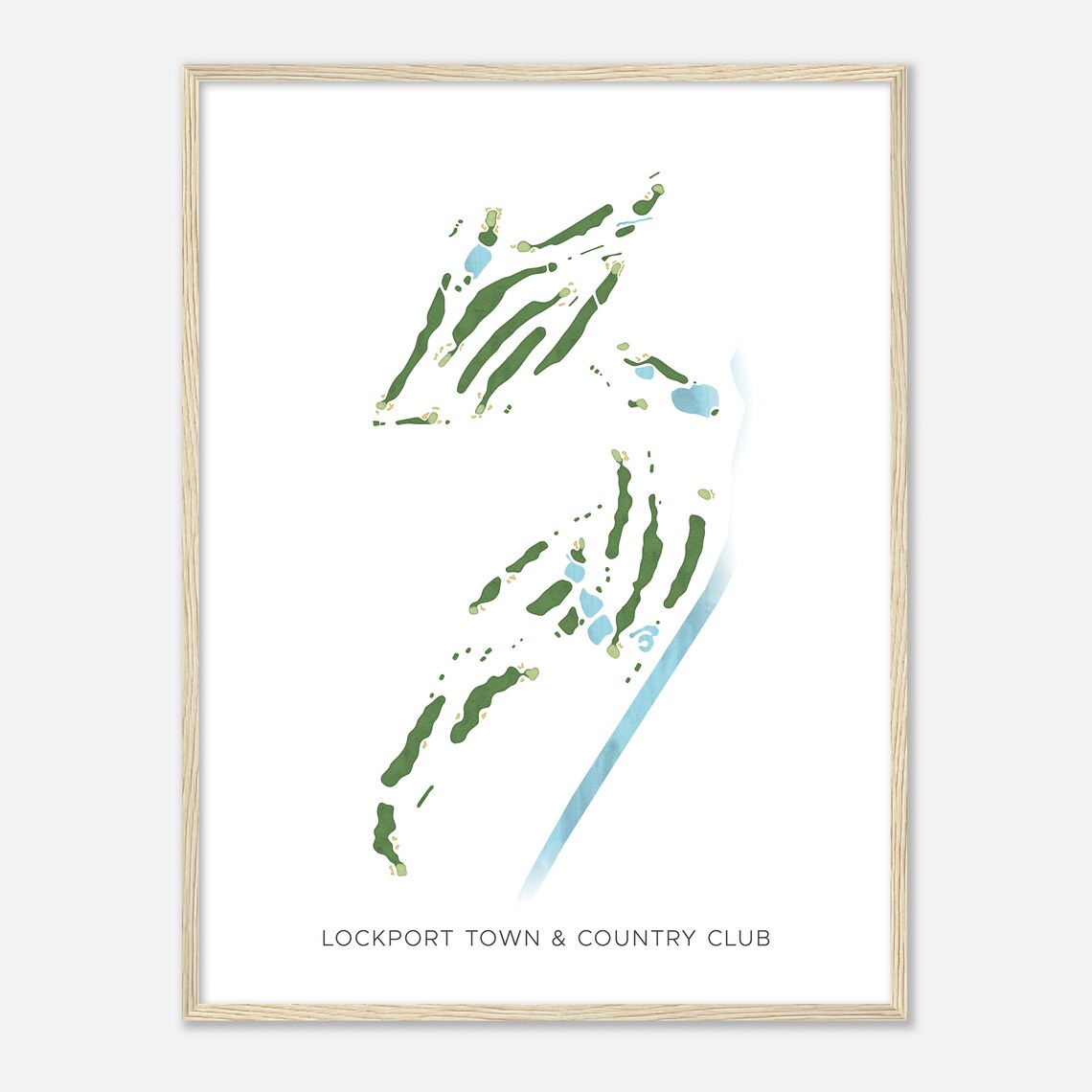 Lockport Town Country Club Modern Minimalist Course Map Poster - Image 2