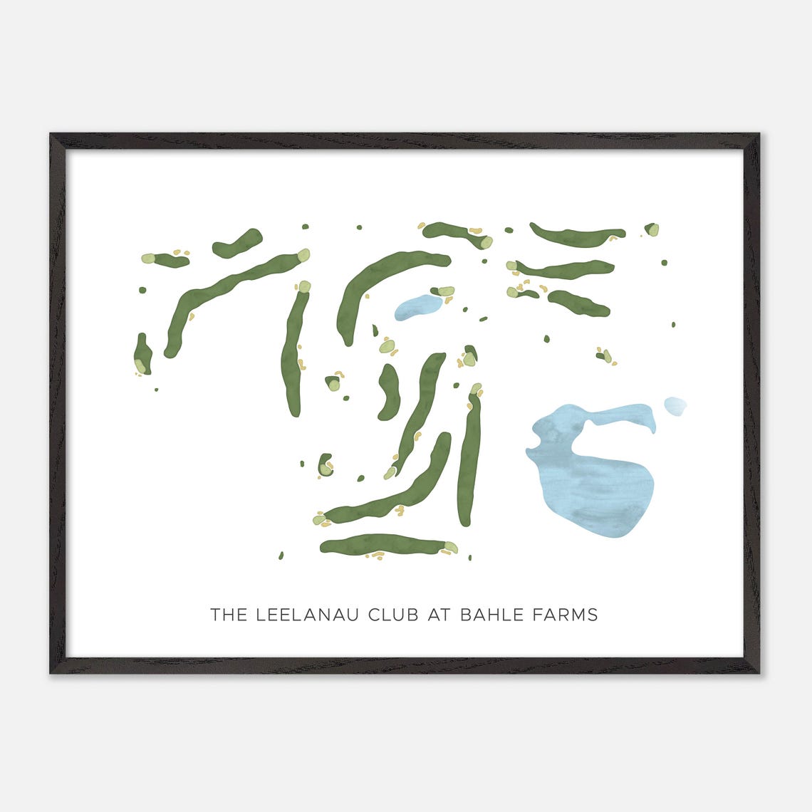 The Leelanau Club at Bahle Farms Modern Watercolor Golf Map Poster - Image 5