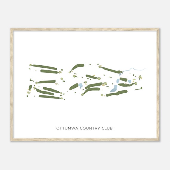 Ottumwa Country Club Iowa Modern Watercolor Map Golfer Gift Golf Wall Art Golf Poster Print Course Layout