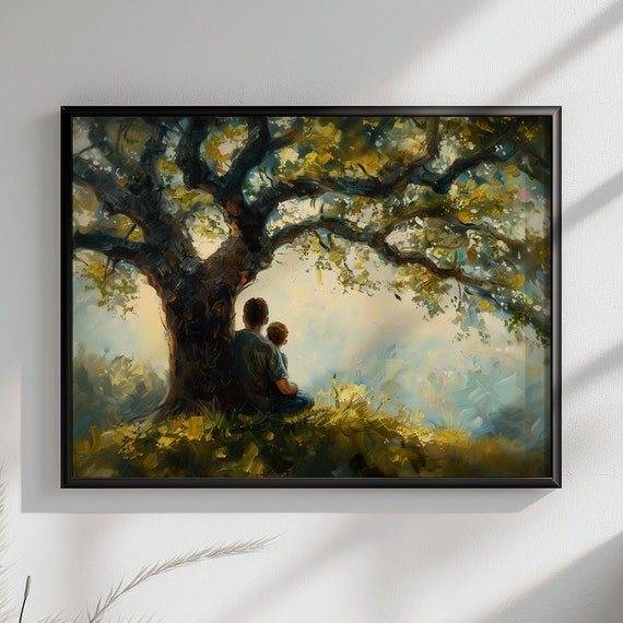 Countryside Views Father With Son Art Print