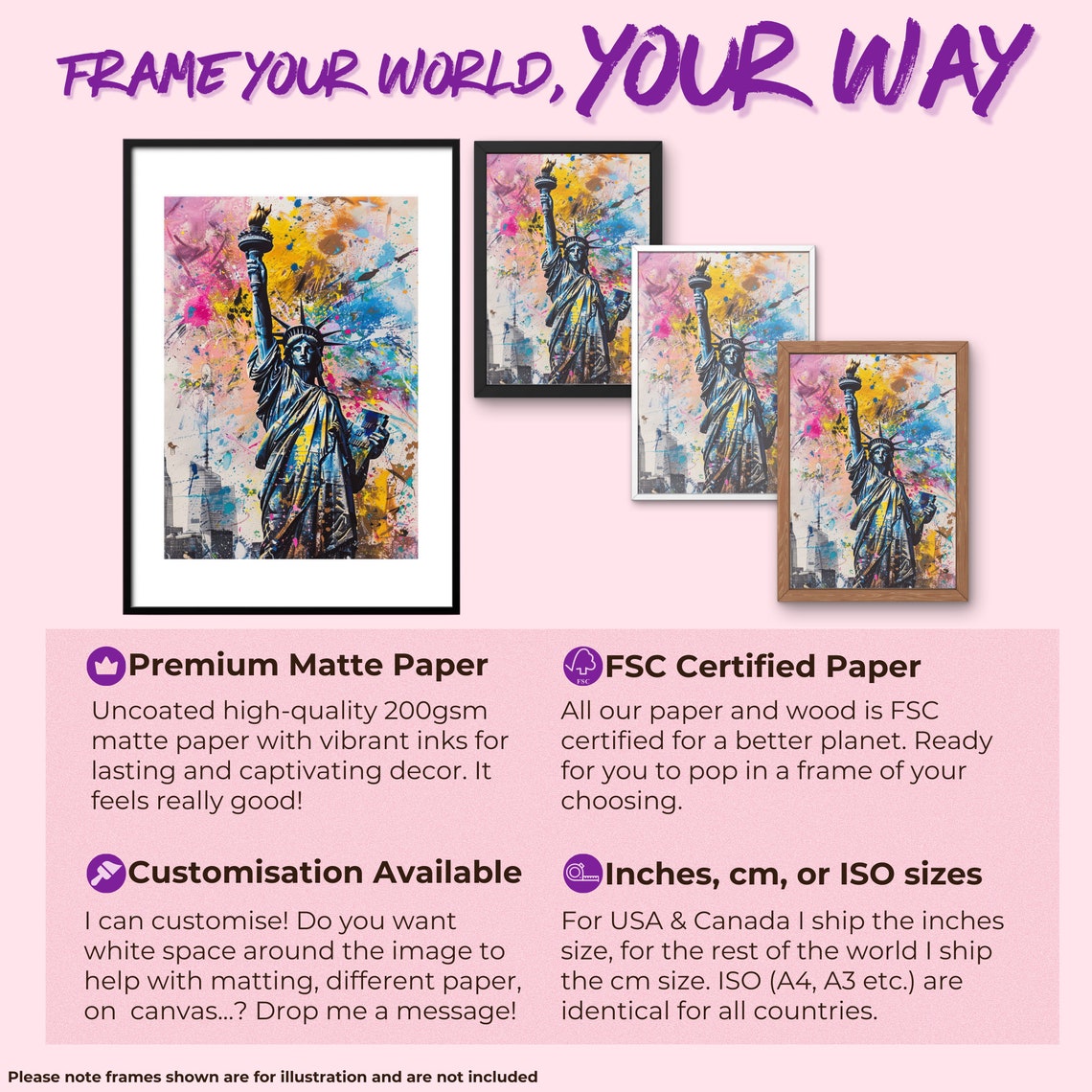 Statue Of Liberty New York City Poster Print Street Art Graffiti Painting Paint Splash Cityscape Abstract Travel Gift Manhattan America Usa - Image 2