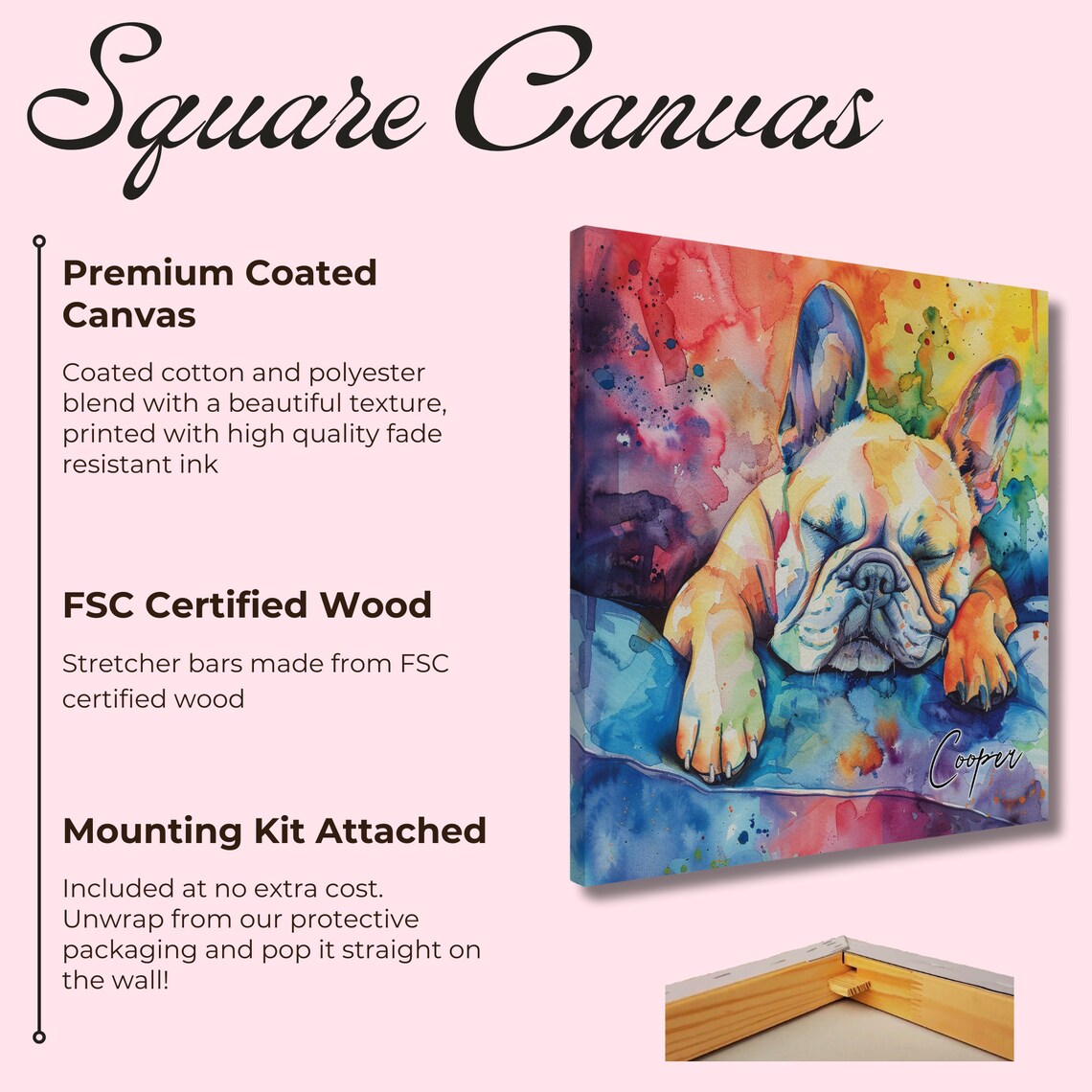 Personalised French Bulldog Art Print, Rainbow Bridge - Image 3