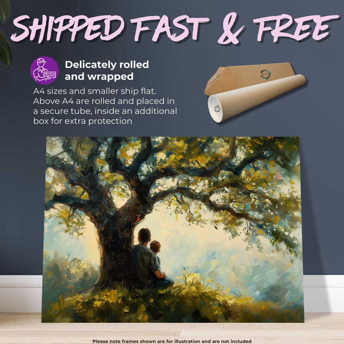Countryside Views Father With Son Art Print - Image 2