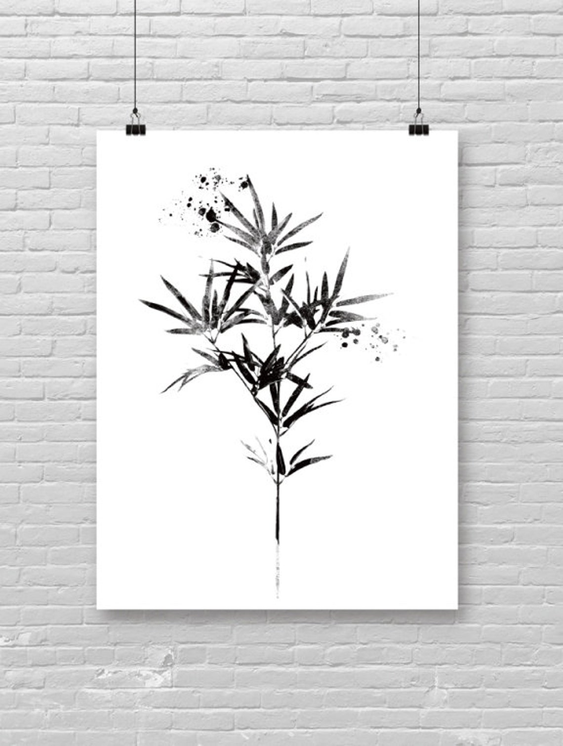 Bamboo Poster Tropical Leaf Minimalist Leaves Print Botanical Modern Art