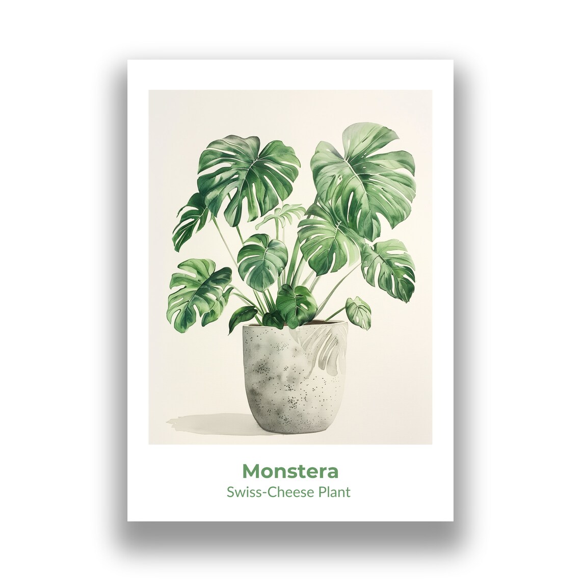 Monstera 25 Art Print Watercolor Poster Wall Art Poster Instant - Image 2