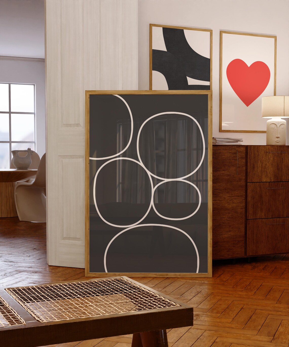 Midcentury Organic Circles Harmony Art Print