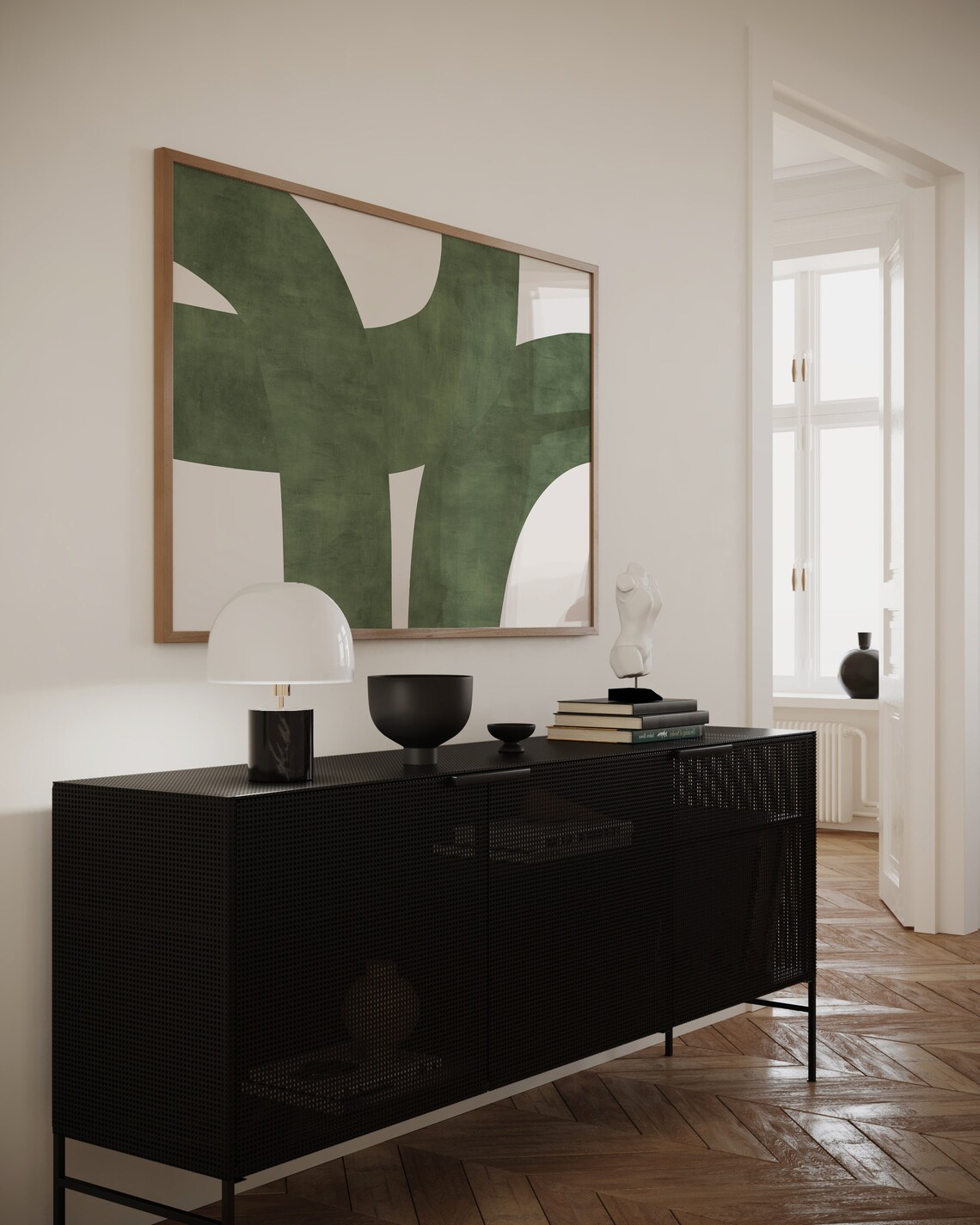 Midcentury Organic Lines Abstract Wall Print - Image 2