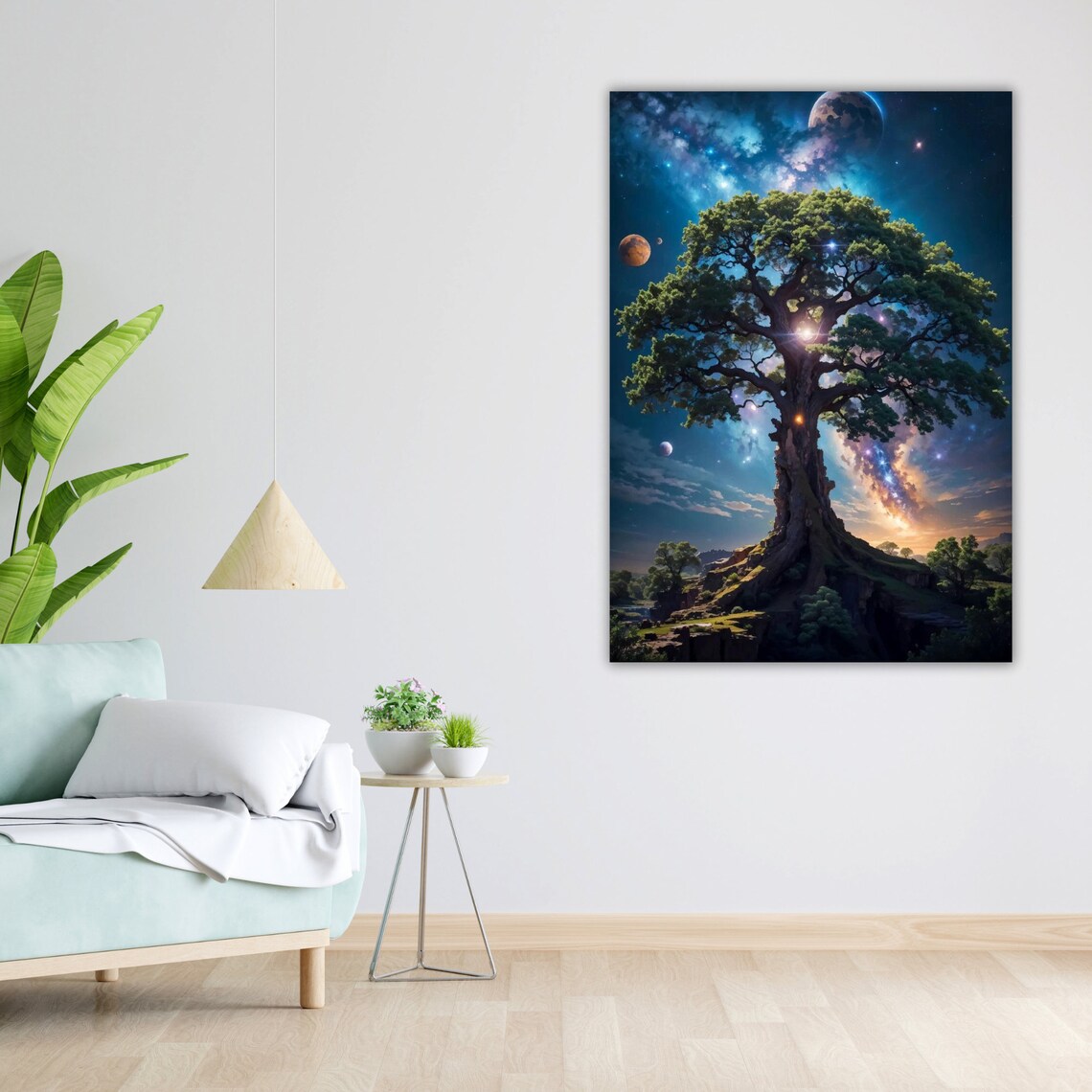 Framed Surreal Tree Art Ready To Hang Large Wall Decor Nature Inspired - Image 4