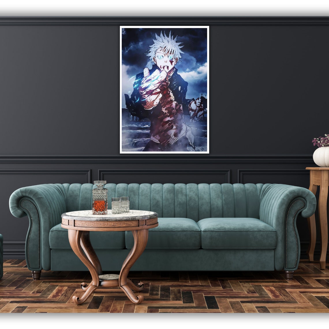 Satoru Gojo Jujutsu Kaisen Anime White Hair Blue Eyes Power Poster - Image 3