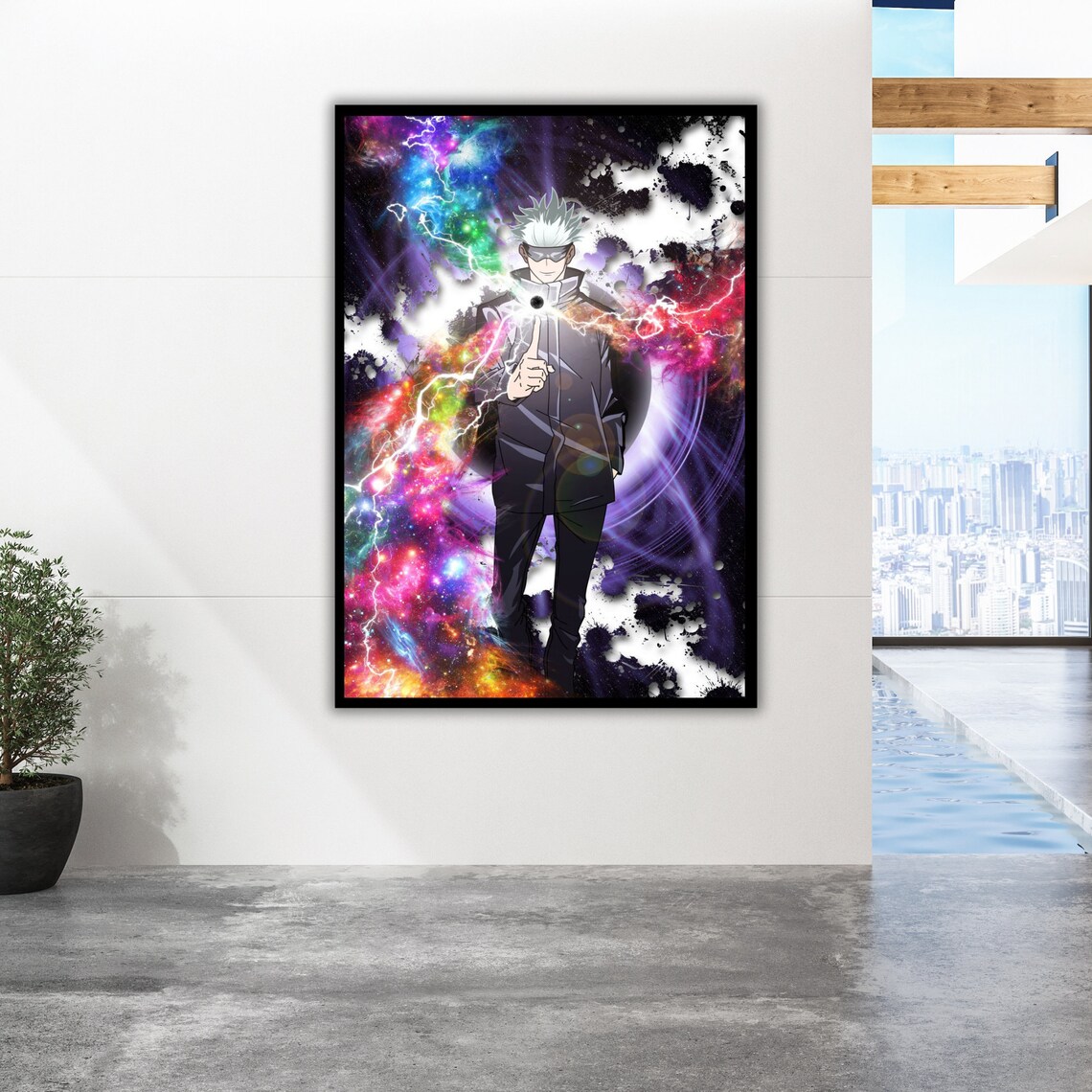 Jujutsu Kaisen Satoru Gojo Anime Print Purple Energy Battle Art - Image 2