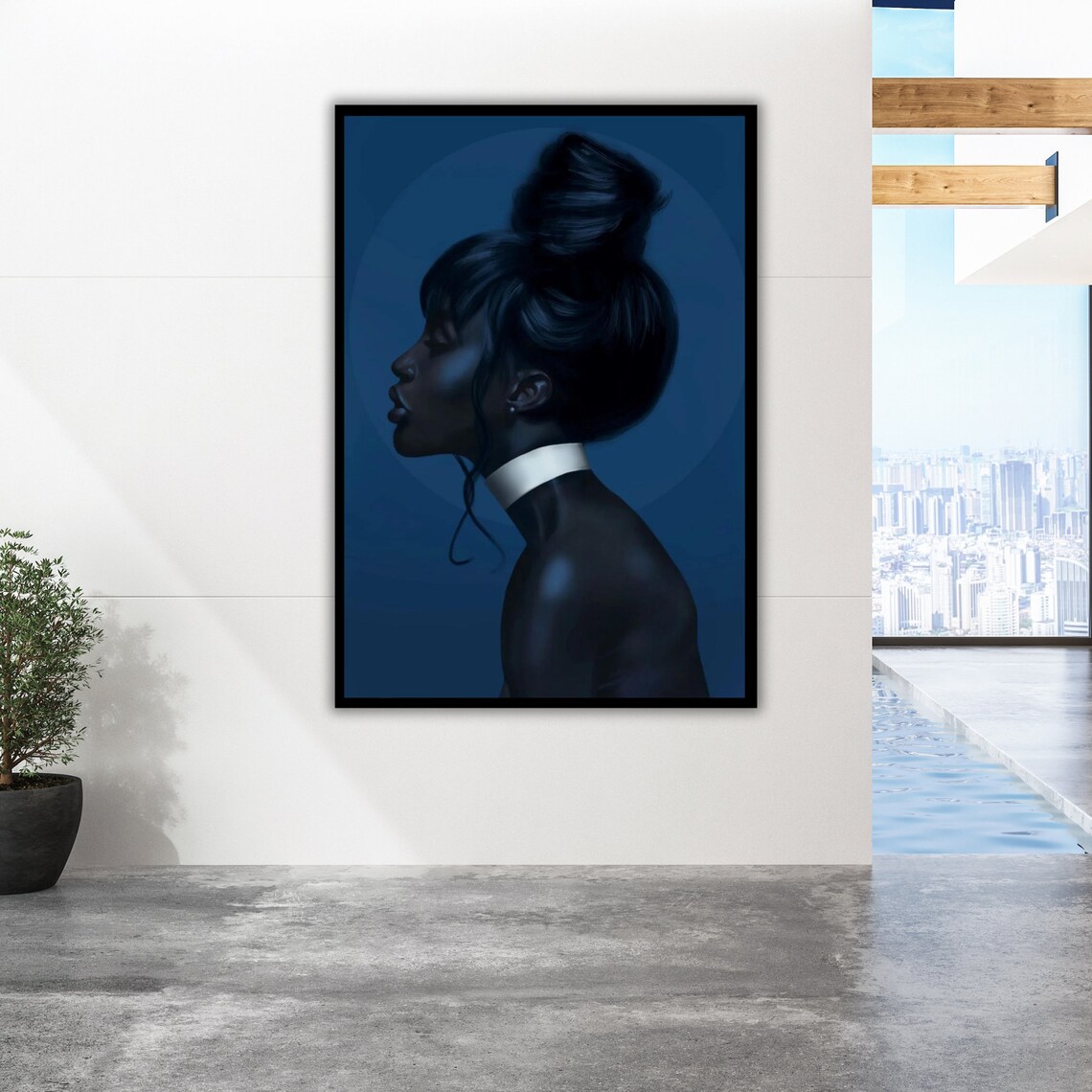 Ethnic Art Print African Woman Ready To Hang Framed Wall Decor Cultural Home Decor Wall Art - Image 2