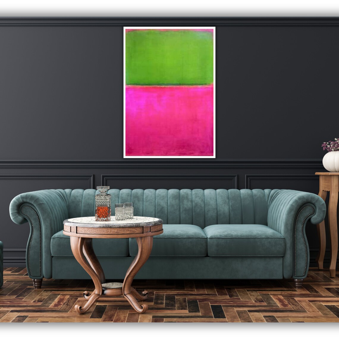 Rothko Inspired Green Pink Color Field Abstract Modern Art Print - Image 5