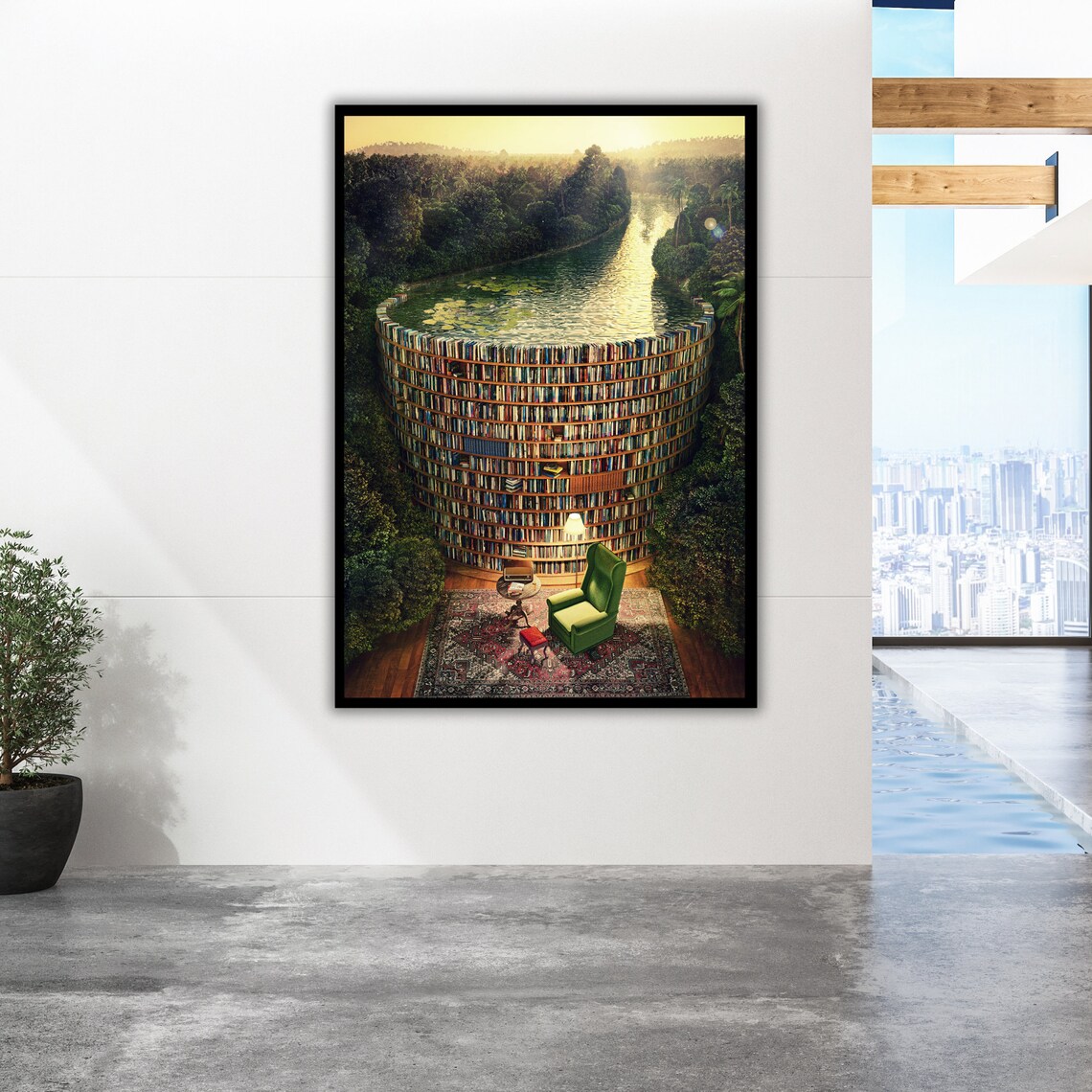 Forest Library Art Nature Wall Decor Rustic Gift For Bookworms Cabin Decor - Image 5