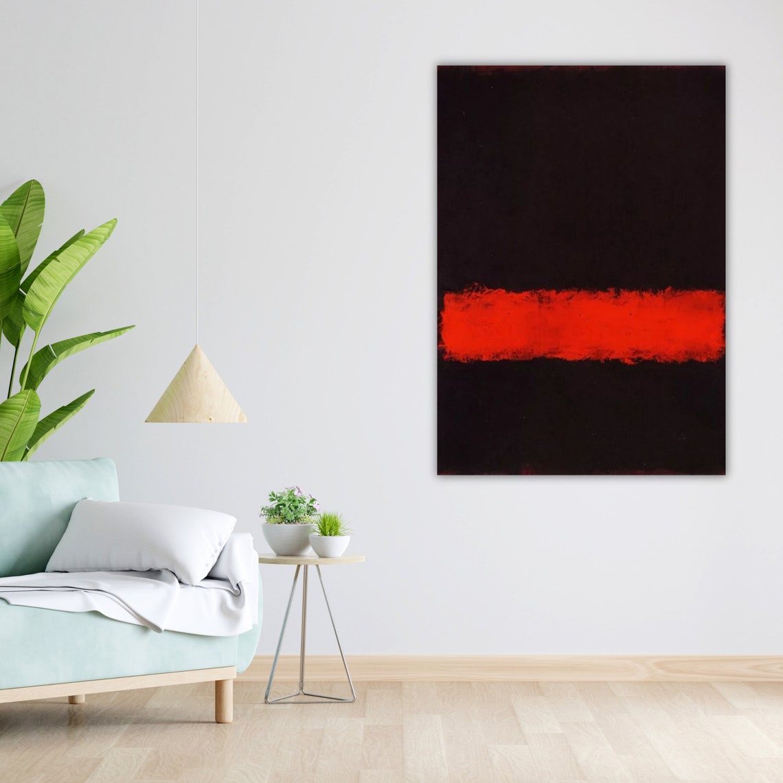 Mark Rothko Style Black Red Band Dramatic Abstract Art Poster - Image 4