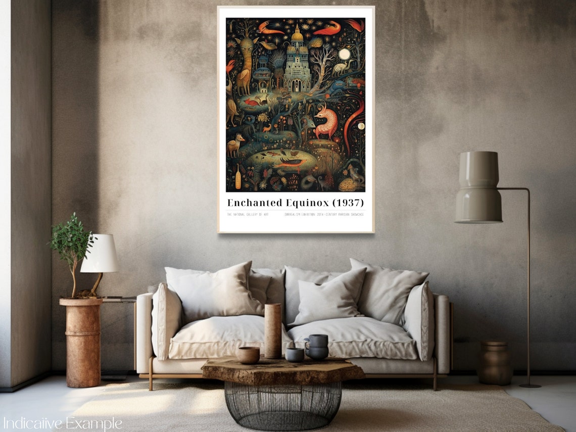 Enchanted Equinox 1937 Dark Night Fantastical Creatures Poster - Image 3