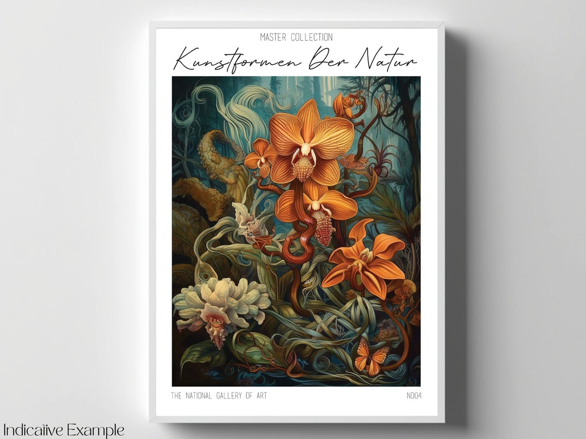 Kunstformen Der Natur Vibrant Orange Orchid Bloom Art Poster - Image 4
