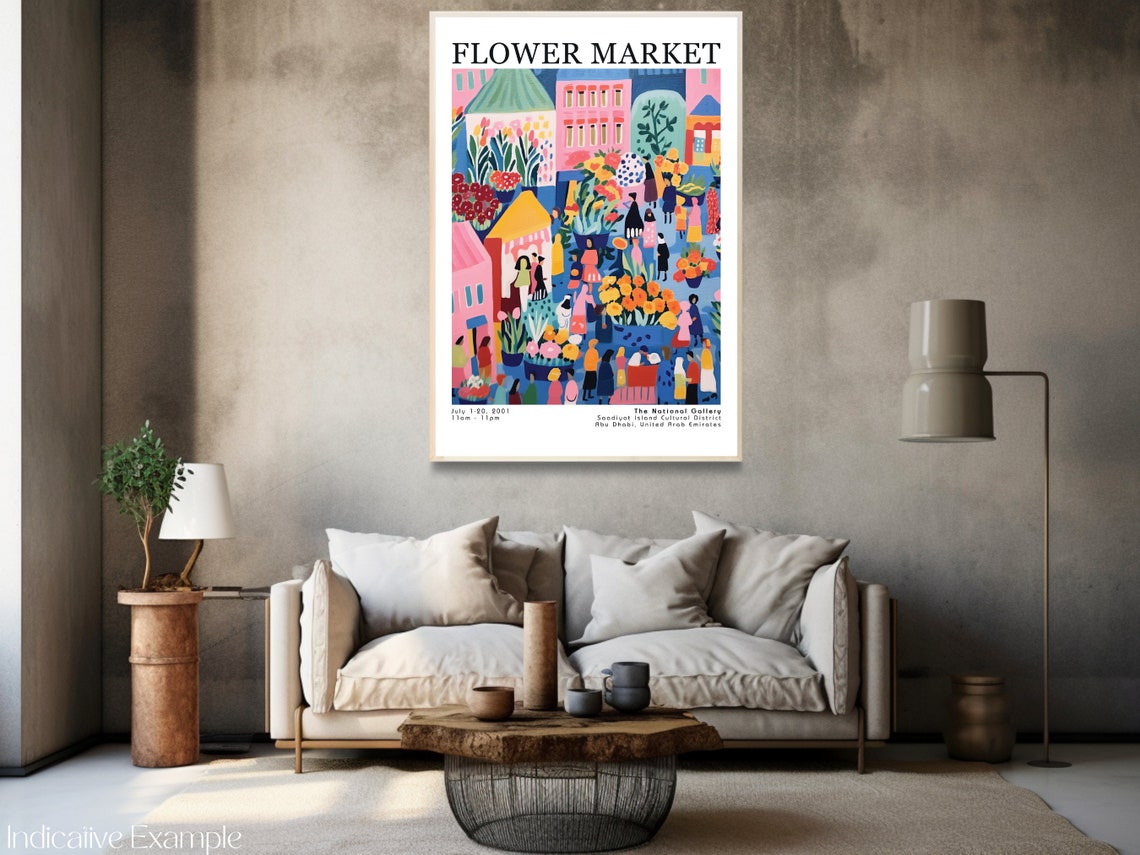 Flower Market Town Square Scene National Gallery Abu Dhabi Poster - Image 3