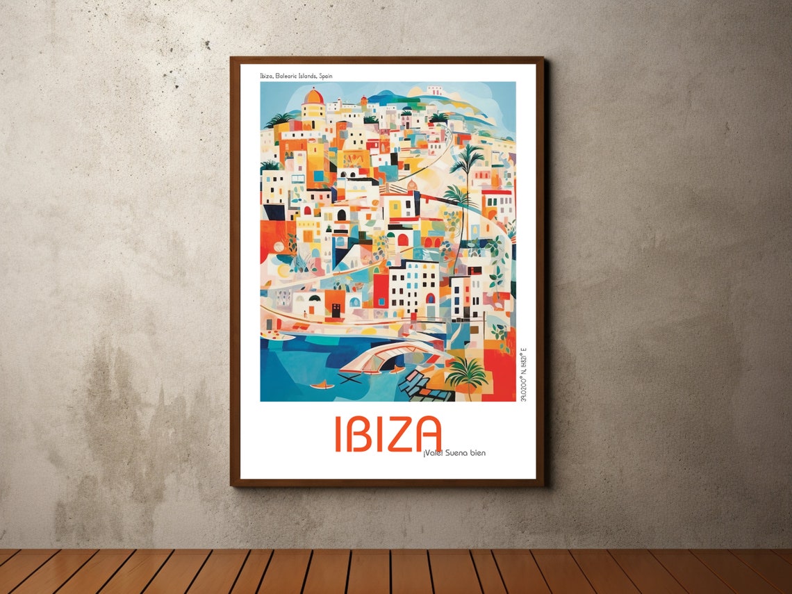 Ibiza Travel Print Ibiza Print Ibiza Poster Ibiza Wall Art Destination Print Poster Travel Poster Ibiza Pop Art Travel Art