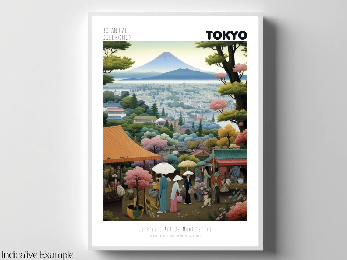 Mount Fuji Print Mount Fuji Vintage Poster Mount Fuji Wall Art Henri Rousseau Print Flower Market Poster Tokyo Art Poster Japan Poster - Image 4