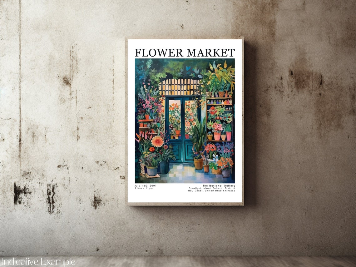 Flower Market Poster Flower Market Print Botanical Wall Art Exhibition Posters Prints Henri Matisse Vintage Flowers Floral Painting - Image 2