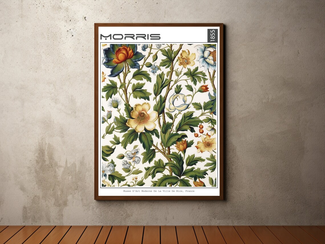 William Morris 1855 Floral Peony Vintage Wallpaper Style Poster