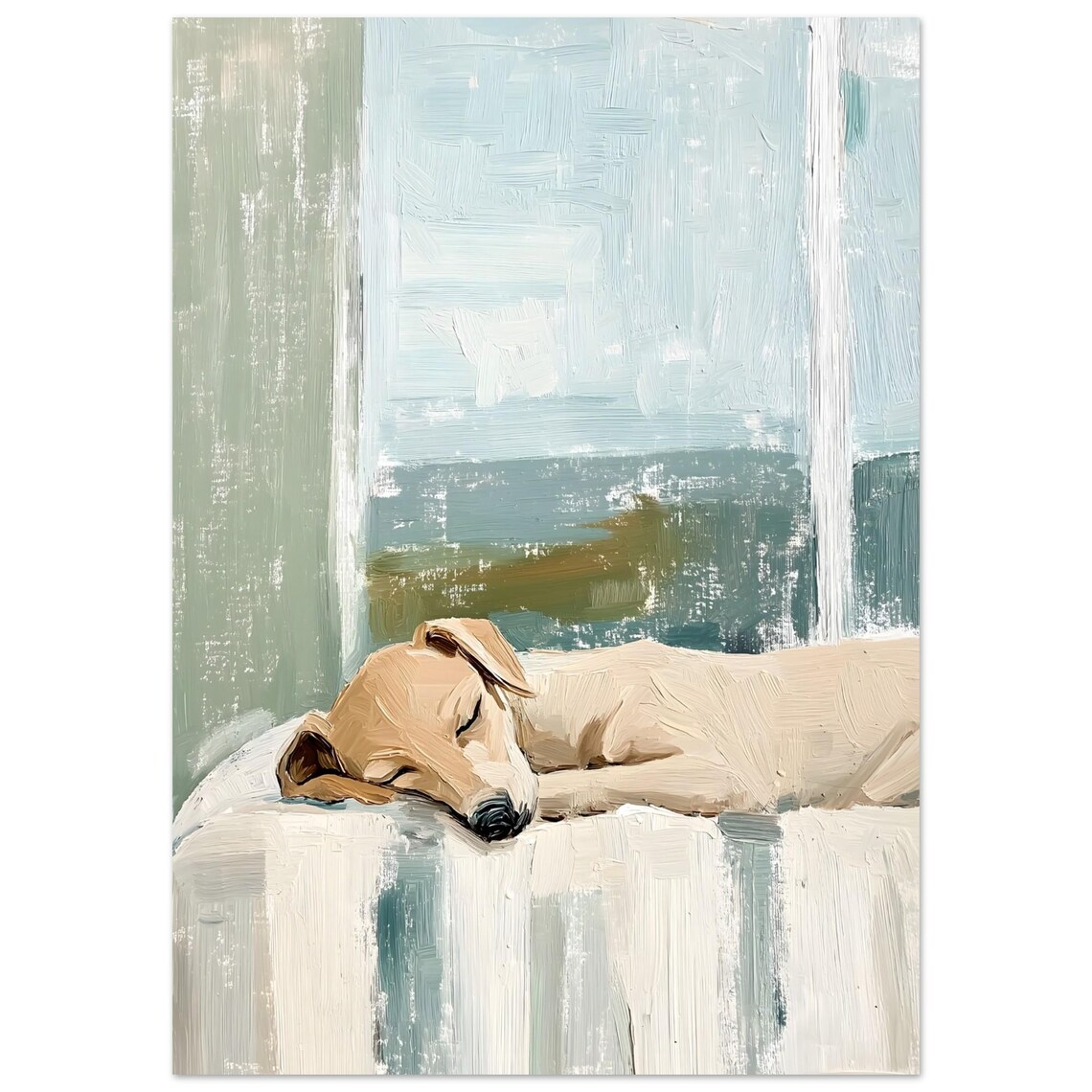Whippet Elegant Dog Art Print, Home Decor