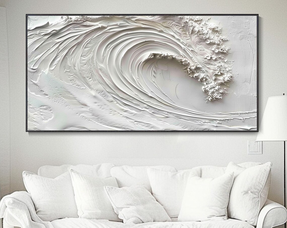 3D Ocean Waves Abstract Art, Coastal Wall Art Print