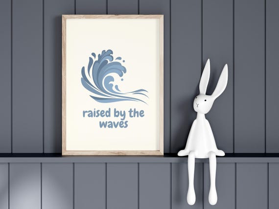 Surf Nursery Beach Kids Room Decor Ocean Theme Room Boys Surf Room Wall Art Raised By The Waves Art Ocean Nursery Surfer Art