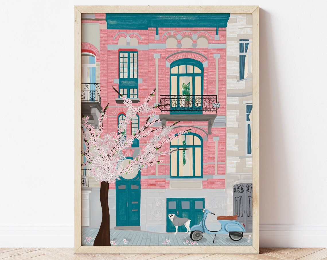 Brussels Travel Print Belgium Wall Art Brussels City Art Belgium Illustration Brussels Art Print Belgium Travel Poster Brussels City