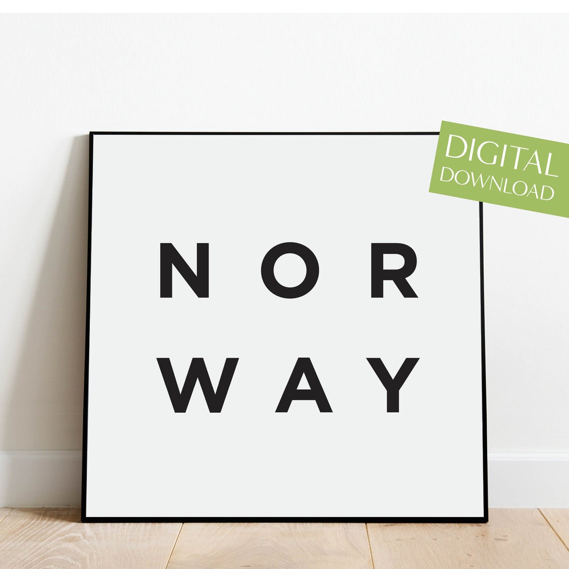 Norway Minimalist Typography Poster Black on White Travel Art - Image 4