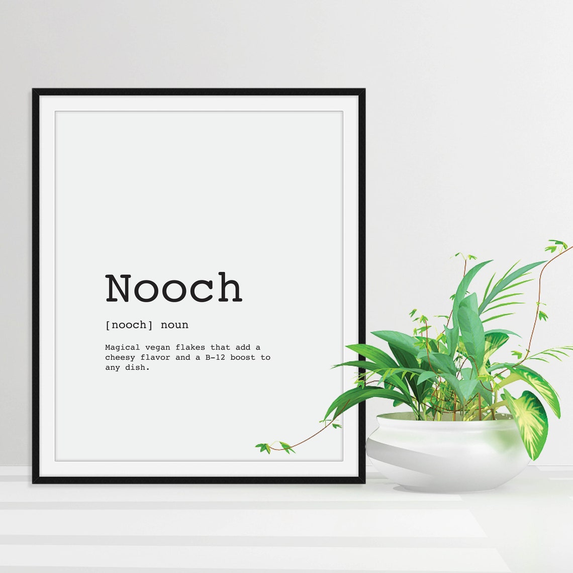 Nooch Definition Funny Vegan Dictionary Kitchen Wall Quote Print