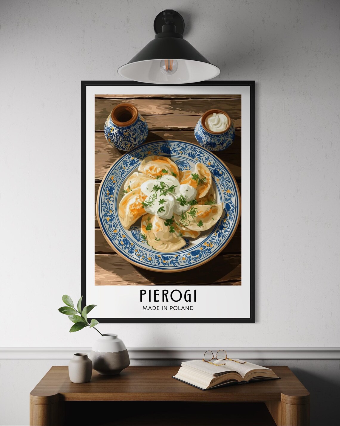 Pierogi Polish Dumplings Made In Poland Food Illustration Kitchen Poster