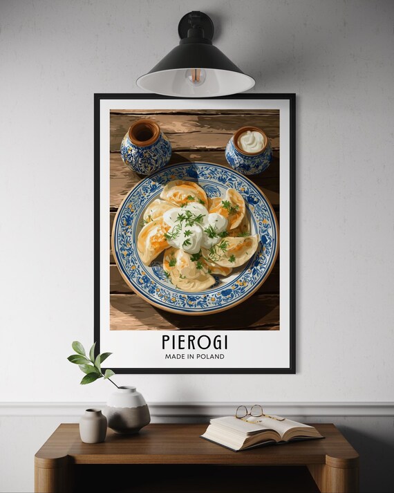 Pierogi Polish Dumplings Made In Poland Food Illustration Kitchen Poster
