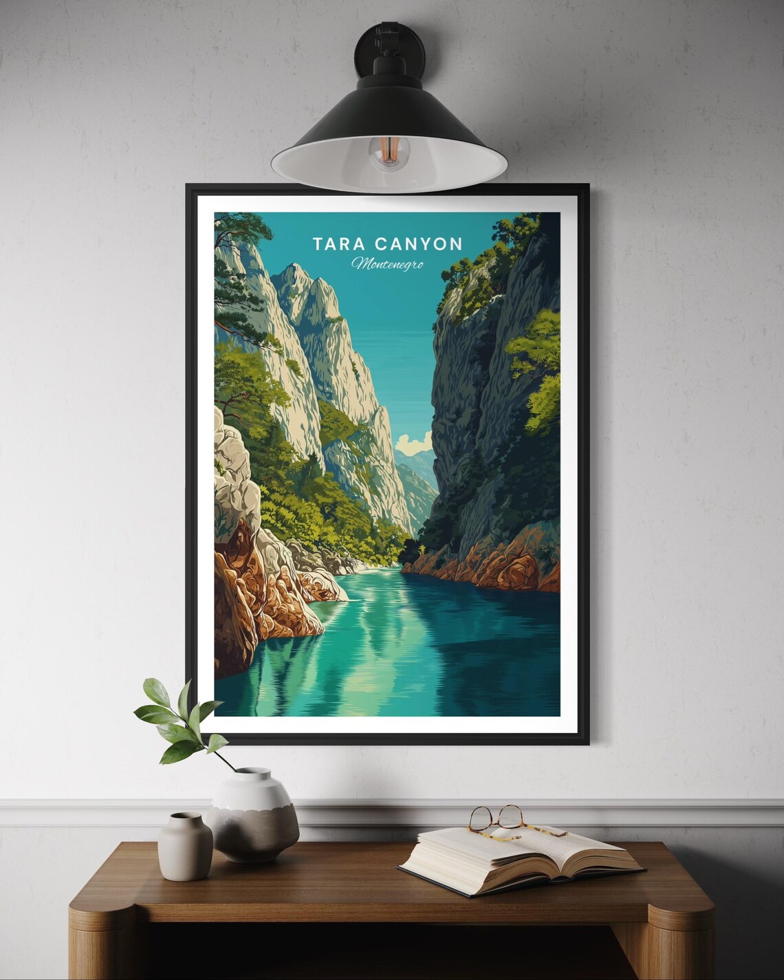 Tara Canyon Montenegro Travel Poster, River Landscape