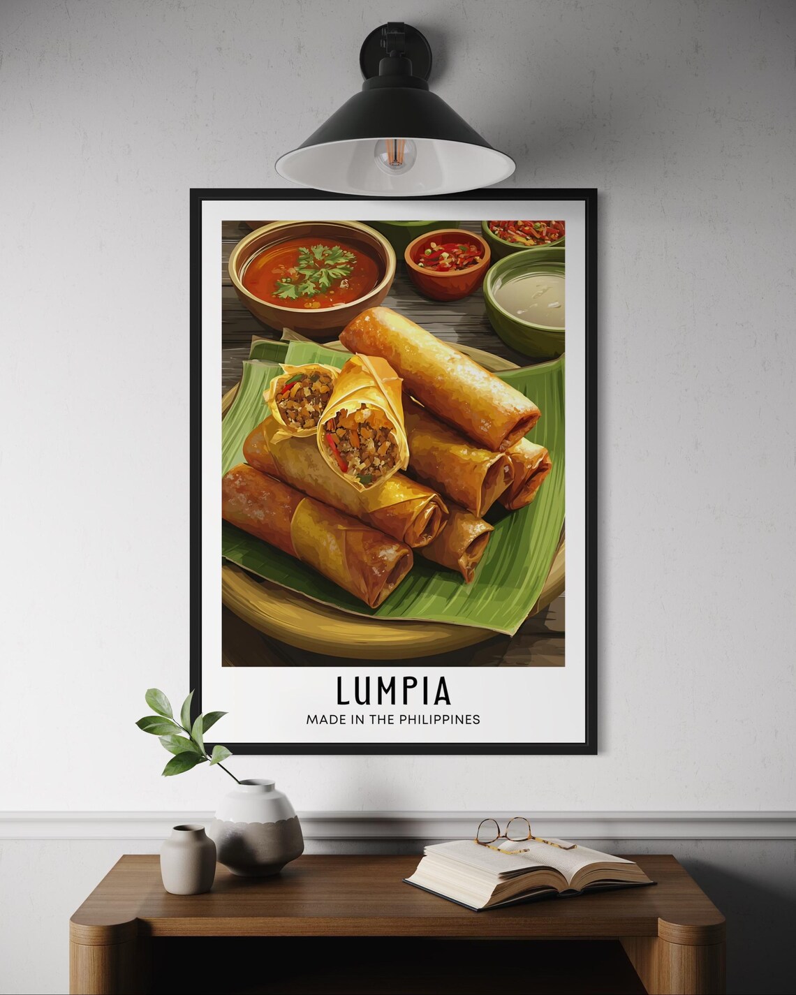Lumpia Filipino Food Poster, Asian Snack Art Print