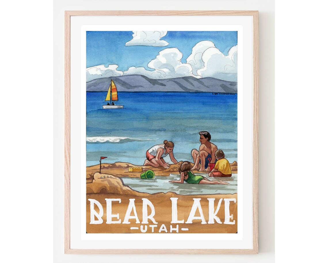 Bear Lake Travel Poster, Utah Vintage Wall Art