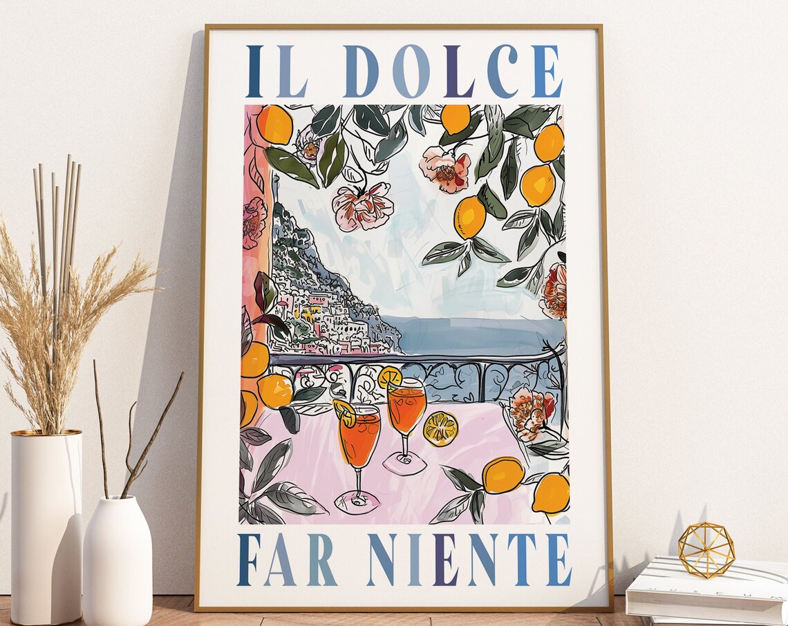 Il Dolce Far Niente Positano Spritz Cocktail Lemon Terrace Poster